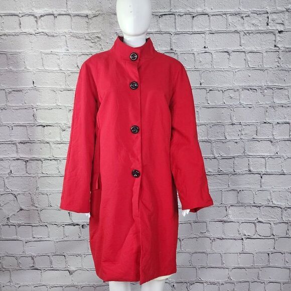 Anne Klein Red Mid-Length Overcoat, Women's 3XL - Picture 1 of 9